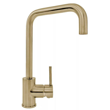 Astini Enzo Brushed Stainless Steel Gold Single Lever Kitchen Sink Mixer Tap