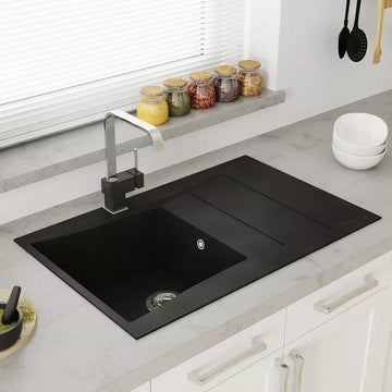 Astini Xeron 1.0 Bowl Black SMC Synthetic Reversible Kitchen Sink & Waste