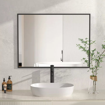 Bathroom Mirror Black Metal Frame Wall Mounted Bedroom Vanity Mirrors Make up