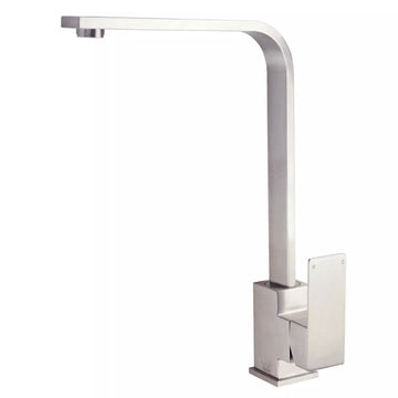 Brushed Kitchen Sink Mixer Tap Square Swivel Spout Single Lever Mono Faucet
