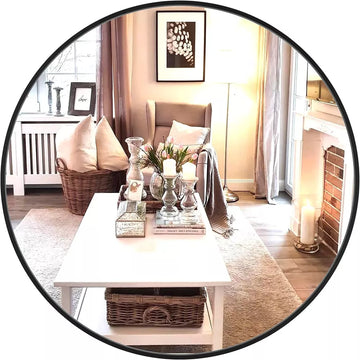 Round Wall Mounted Mirror Bathroom Bedroom Makeup Dressing Mirror Circle