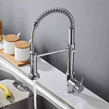 Modern Monobloc Pull Out Kitchen Mixer Tap Single Lever 360° Dual Spout Spray UK