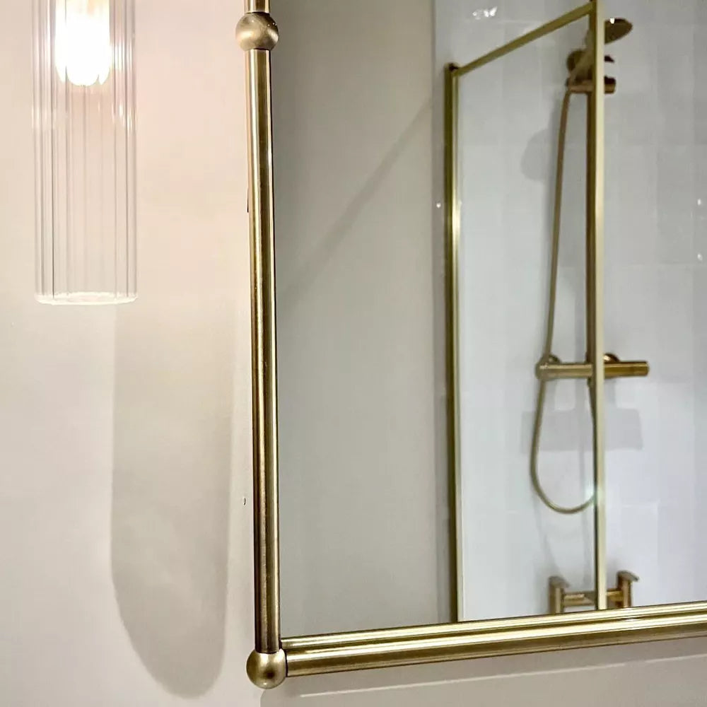 Arched Framed Mirror Traditional Victorian Antique Bronze 490mm Brass ENKI