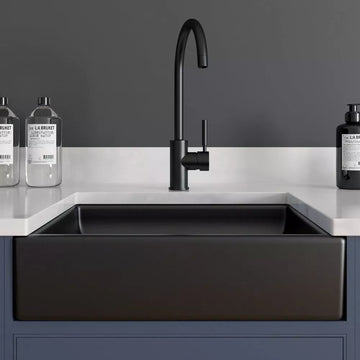 LSC Small Anthracite Grey 480x370x130 Ceramic Belfast Butler Kitchen Sink &Waste