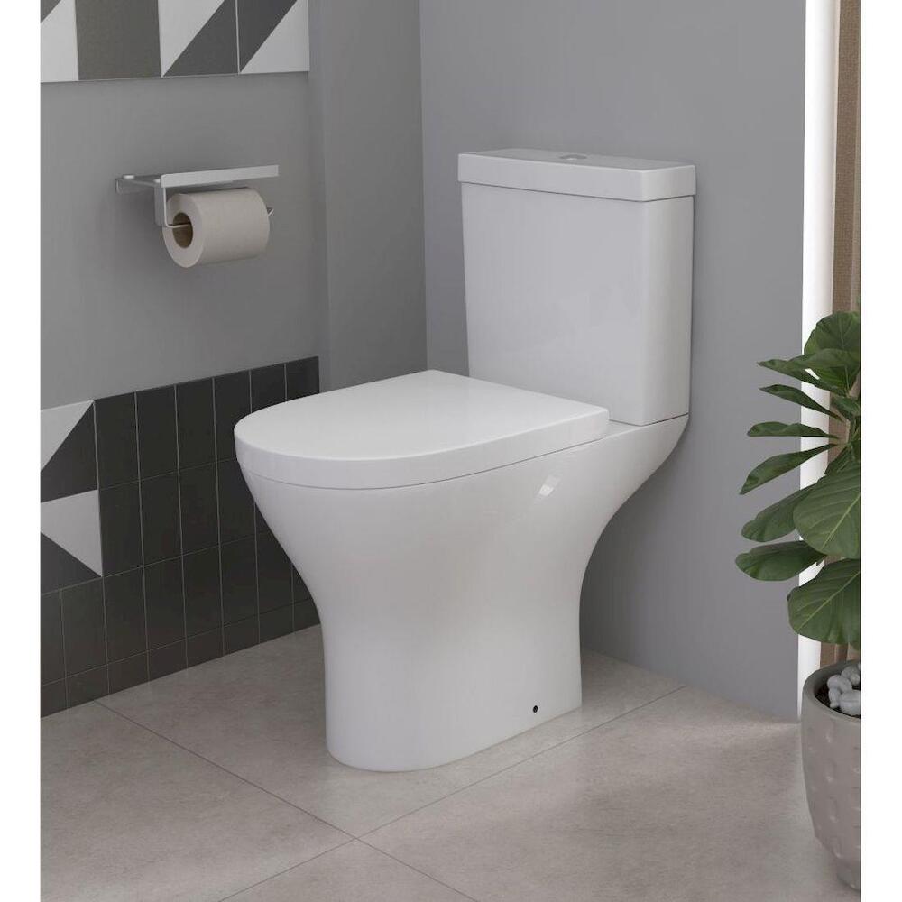 Bathroom Toilet Pan Soft Close Ceramic Cistern Seat Modern White Ceramic WC