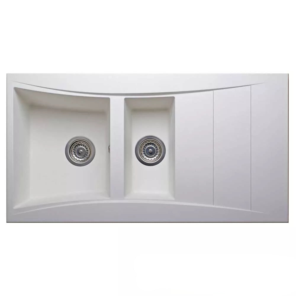 Astini Xeron 1.5 Bowl White SMC Synthetic Reversible Kitchen Sink & Waste