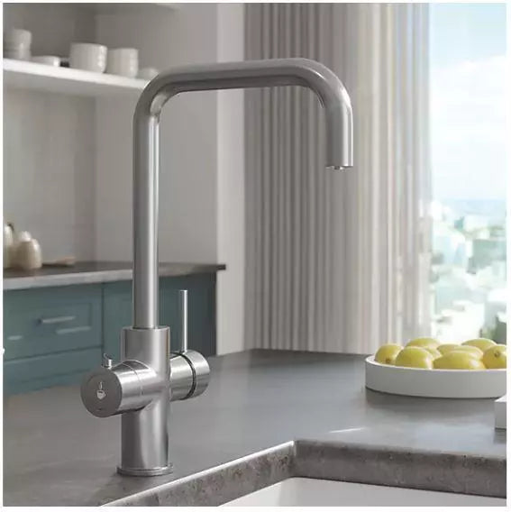3 in 1 Instant Hot Water Kitchen Sink Tap, Tank and Filter - Brushed Steel