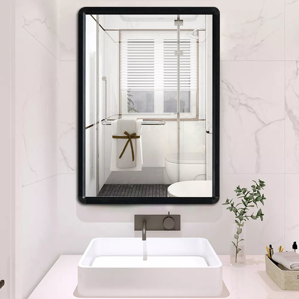 Bathroom Mirror Toilet Wall Mirror Black Frame Vanity Bedroom Cloakroom