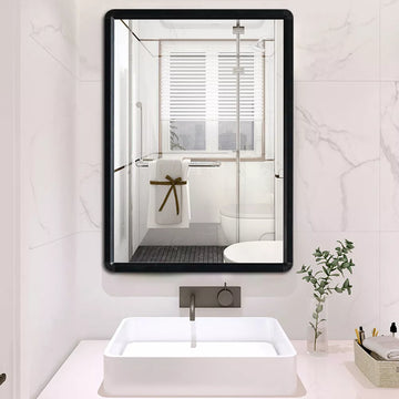 Bathroom Mirror Toilet Wall Mirror Black Frame Vanity Bedroom Cloakroom