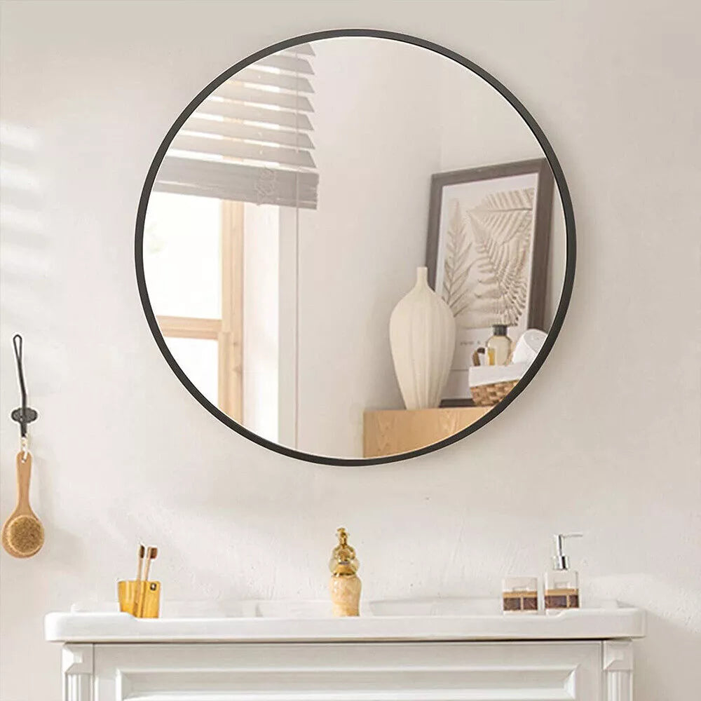 Round Wall Mounted Mirror Bathroom Bedroom Makeup Dressing Mirror Circle