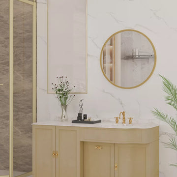 Round Wall Mounted Mirror Bathroom Bedroom Vanity Makeup Dressing Mirror