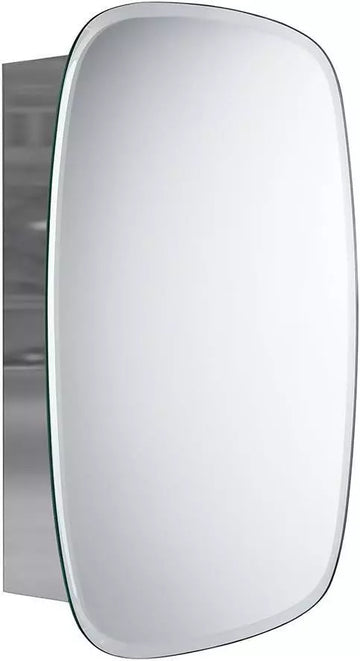 Bathroom Mirror Cabinet Wall Hung Mount Single Door Storage Unit Stainless Steel
