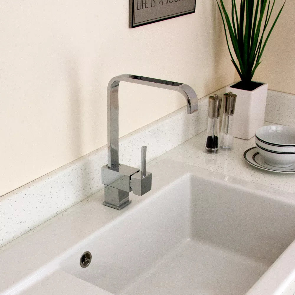 Cosmo Brush Steel Single Lever Swivel Spout Kitchen Sink Mixer Tap 5EBS