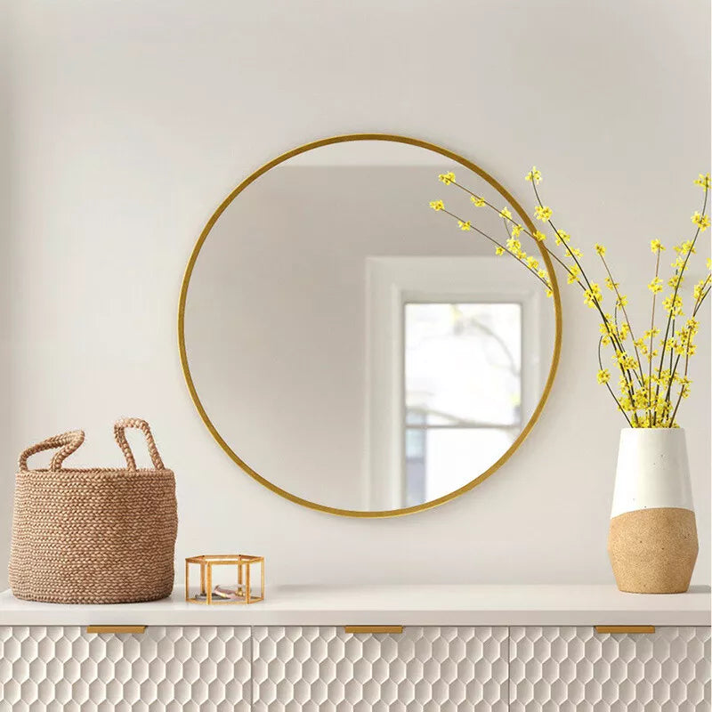Large Round Wall Mounted Mirror Bathroom Bedroom Makeup Dressing Mirror Circle