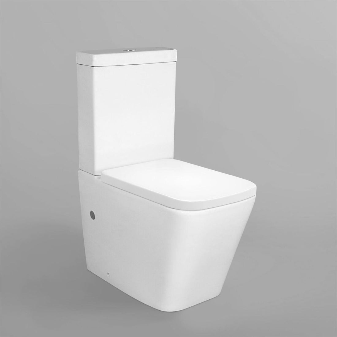 Bathroom Square Rimless Close Coupled Pan, Cistern Toilet Seat